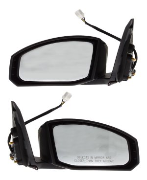 Power Mirror Pair/Set for 2005-2009 Nissan 350Z Right (Passenger) and Left (Driver), Manual Folding, Heated, Paintable, without Auto-Dimming, Blind Spot Detection, Memory, with Signal Light, Replacement