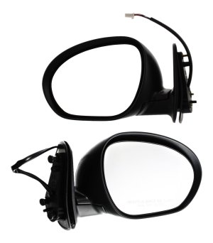 Power Manual Folding Heated Paintable Mirrors for Nissan Cube 2009-2014, Right (Passenger) and Left (Driver), w/o Auto Dimming, Blind Spot Detection, Memory, and Signal Light, Replacement Pair/Set