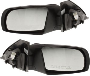 Mirror Pair/Set for Nissan Altima 2008-2013, Right (Passenger) and Left (Driver), Power Adjustment, Manual Folding, Non-Heated, Paintable, with In-Housing Signal Light, without Auto Dimming, BSD, and Memory Replacement