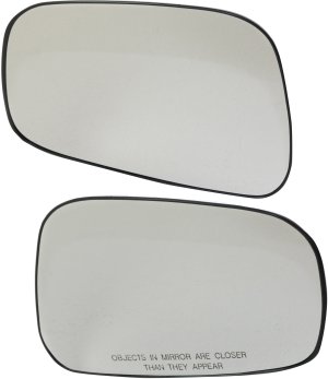 Pair/Set - Mirror Glass for Nissan Frontier 2005-2021, Pathfinder 2005-2012 - Right (Passenger) and Left (Driver) Side, Non-Heated, for Pathfinder LE/SE/SE Off-Road/Silver Edition with Backing Plate Replacement Set
