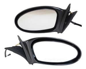 Power Mirror Pair/Set for Oldsmobile Alero 1999-2004, Right (Passenger) and Left (Driver), Non-Folding, Non-Heated, Paintable, without Auto Dimming, Blind Spot Detection, Memory, and Signal Light Replacement