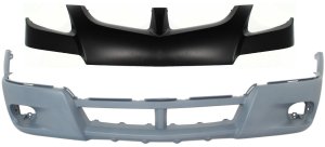 Front Bumper Cover Replacement Set for 2003-2004 Pontiac Vibe, Includes Upper and Lower Covers, Primed (Ready to Paint)