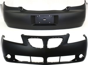 Front and Rear Bumper Cover Set for Pontiac G6 Sedan 2005-2009, 2-Piece, Primed (Ready to Paint), Replacement