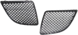 Textured Black Grille Pair/Set for Pontiac Grand Prix 2004-2008, Right (Passenger) and Left (Driver), Without Emblem Provision, Replacement