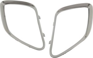 Main Upper Grille Molding Pair/Set for Pontiac G6 2008-2009, Right (Passenger) and Left (Driver), Bright Chrome, Plastic Replacement