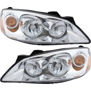 Headlight Assembly Halogen Pair/Set for Pontiac G6 2005-2010, Right (Passenger) and Left (Driver), Replacement