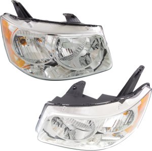 Headlight Assembly for Pontiac Torrent 2006-2009, Halogen, Right (Passenger) and Left (Driver), Replacement Pair/Set
