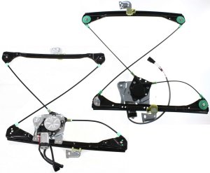 Front Window Regulator Pair/Set for 1999-2004 Alero / 1999-2005 Grand AM, Right (Passenger) and Left (Driver), with Power Motor, Sedan Replacement by Oldsmobile and Pontiac