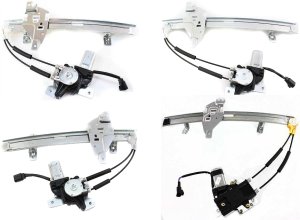 Front and Rear Window Regulator Power Motor Pair/Set for Pontiac Grand Prix 1997-2003, Right (Passenger) and Left (Driver), Sedan, Replacement