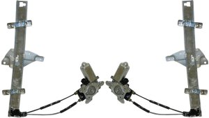 Front Window Regulator Pair/Set for 1997-2003 Pontiac Grand Prix, Right (Passenger) and Left (Driver), Power, with Motor, for Sedan GT/GTP/SE Models, Replacement