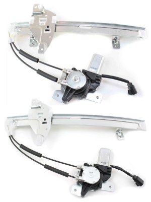 Front and Rear Window Regulator Set with Power Motor for 1997-2003 Pontiac Grand Prix, Left (Driver) Side Replacement