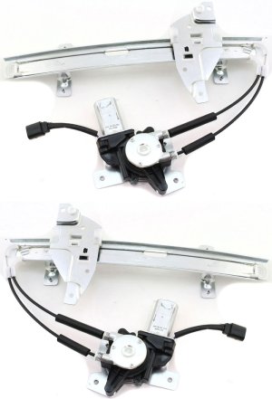 Rear Window Regulator Pair/Set for 1997-2003 Pontiac Grand Prix, Right (Passenger) and Left (Driver), Power with Motor, Replacement