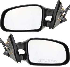 Mirror Pair/Set for Pontiac Grand Am 1999-2002, Right (Passenger) & Left (Driver) Side, Power, Non-Folding, Non-Heated, Paintable, GT Model Replacement
