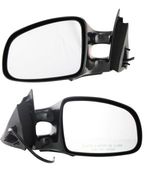 Mirror Pair/Set for Pontiac Grand Prix 1997-2003, Right (Passenger) and Left (Driver), Power, Non-Folding, Non-Heated, Paintable - Replacement