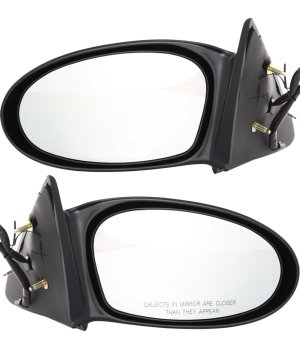 Power Mirror Pair/Set for 2002-2005 Pontiac Grand AM, Right (Passenger) and Left (Driver), Non-Folding, Non-Heated, Paintable Replacement