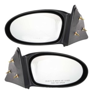 Manual Adjust Mirror Pair/Set for 2002-2005 Pontiac Grand Am, Right (Passenger) and Left (Driver), Non-Folding, Non-Heated, Paintable Replacement