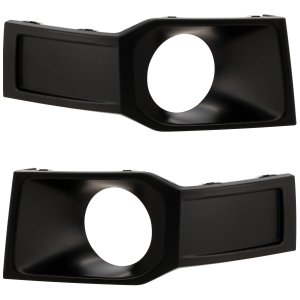 Pair/Set - Front Bumper Grille Molding Pair/Set for Audi Q7 2017-2019, Black, without S-Line Package, with Adaptive Cruise Control, Right (Passenger) and Left (Driver), Replacement
