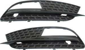 Pair/Set - Front Fog Light Covers for Audi A5 2013-2014, A5 Quattro 2012-2017, Right (Passenger) and Left (Driver) Side, Primed (Ready to Paint), Replacement Set