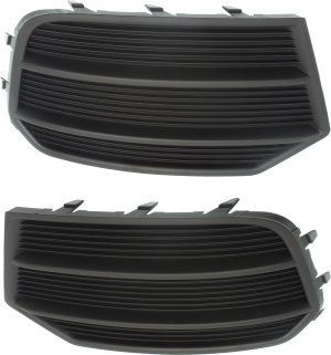 Fog Light Cover for Audi Q3/Q3 Quattro 2016-2017, Right (Passenger) and Left (Driver), Textured Black, Pair/Set of 2, Replacement