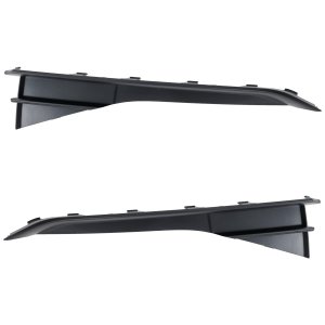 Pair/Set - Front Bumper Molding Pair/Set for Audi Q3 2019-2023, Right (Passenger) and Left (Driver), Textured Black, without S-Line Package, Replacement