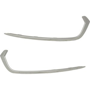 Front Bumper Grille Molding Pair/Set for Acura TLX 2018-2020 Right (Passenger) and Left (Driver), Painted Silver Replacement