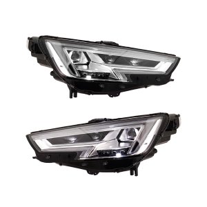 LED Headlight Assembly Pair/Set for Audi A4 Allroad/A4 Quattro 2017-2019, S4 2018-2019, Right (Passenger) and Left (Driver), Replacement