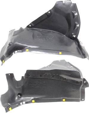 Front Fender Liner Pair/Set for Audi A4 2017-2018, Right (Passenger) & Left (Driver) Front Section, without S-Line Package, Replacement