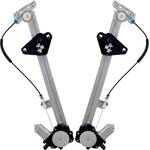 Front Window Regulator Pair/Set for Acura TSX 2009-2014, Right (Passenger) and Left (Driver), Power with Motor, Replacement