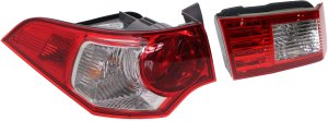 Tail Light Set for Acura TSX Sedan 2009-2010, Inner and Outer, Left (Driver) Assembly, Set of 2, Replacement