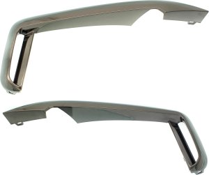 Grille Molding Pair/Set for BMW 7-Series (2016-2019), Right (Passenger) and Left (Driver), Painted Black, with M Package, with Shadow Line Replacement - Fits 740i, 750i, M760i.