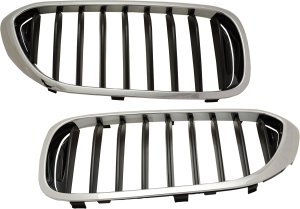 Grille Pair/Set for 2017-2020 BMW 5-Series Right (Passenger) and Left (Driver), Pair/Set of 2, With M Package, Without Luxury Package or Night Vision, Replacement Models: for 520i, 520d, 530i, 530d, 540i, M550i