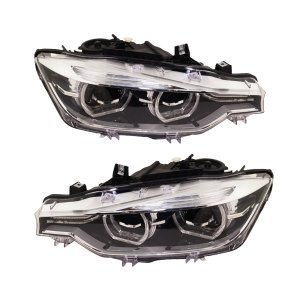LED Headlight Assembly Pair/Set for BMW 3-Series (2016-2019), Includes Right (Passenger) and Left (Driver) Replacement - Fits 316i, 318i, 320i, 330i, 340i.