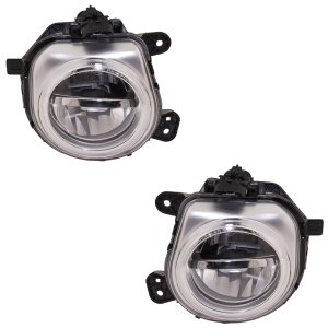 LED Fog Light Assembly Pair/Set for BMW X5 2014-2018/X6 2015-2019, Includes Right (Passenger) and Left (Driver) Lights, Replacement