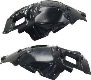 Front Fender Liner Pair/Set for BMW 3-Series GT, Right (Passenger) and Left (Driver), Middle Section, 2014-2019 Replacement Models: for 320i, 328i, 335i, 340i, 316d, 318d, 320d, 330d, 335d.