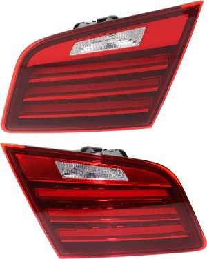 Pair/Set - Tail Light Assembly for BMW 5-Series 2014-2016, Inner Halogen, Right (Passenger) and Left (Driver), Excluding GT Model, Replacement Fits: 528i, 535i, 550i, M5