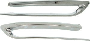 Rear Bumper Molding Pair/Set for BMW 5-Series (2014-2016), Right (Passenger) and Left (Driver), Outer, Chrome Replacement Suitable for 528i, 535d, 535i, 550i.