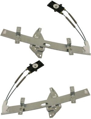 Front Window Regulator Pair/Set for Buick Century (1997-2005), Intrigue (1998-2002), Regal (1997-2004), Right (Passenger) and Left (Driver) Power, without Motor, Replacement