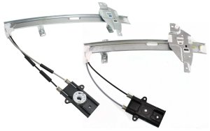 Front and Rear Window Regulator Set for Buick Century 1997-2005, Regal 1997-2004, Left (Driver) Side, Power, Without Motor, Replacement
