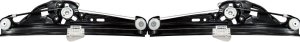 Rear Window Regulator Pair/Set for BMW 5-Series 2004-2010, Right (Passenger) and Left (Driver), Power, Without Motor, Replacement Models: for 525i, 528i, 530i, 535i, 545i, 550i.
