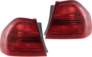 Tail Light Pair/Set for BMW 3-Series Sedan (2006-2008), Outer Lens and Housing, Right (Passenger) and Left (Driver) Replacement Specific Models: for 325i, 325xi, 330i, 330xi.