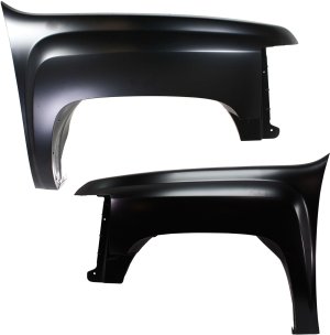 Front Fender Pair/Set for Chevrolet Silverado 1500 (2007-2013), Silverado 2500/3500 (2007-2014), Right (Passenger) and Left (Driver), Primed (Ready to Paint), Replacement
