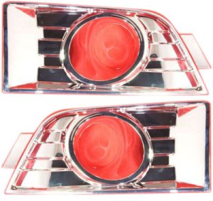 Front Fog Light Molding Pair/Set for 2007-2010 Ford Edge, Right (Passenger) and Left (Driver), Chrome Replacement