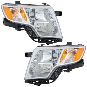 Headlight Assembly Pair/Set for 2007-2010 Edge Sport Utility, Right (Passenger) and Left (Driver), Halogen, Replacement