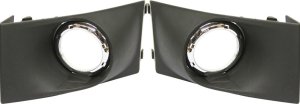 Front Fog Light Molding Pair/Set for 2008-2011 Ford Focus, Right (Passenger) and Left (Driver), Primed (Ready to Paint) - Replacement