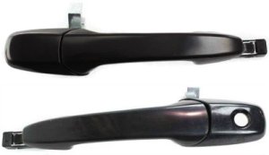 Exterior Front Door Handle Pair/Set for Ford Mustang 2005-2014, Right (Passenger) and Left (Driver), Primed Black (Ready to Paint), Replacement