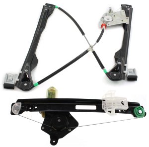 Front and Rear Window Regulator Set for 2000-2007 Ford Focus, Right (Passenger) Side, Power Operated, with Motor, Replacement