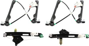 Front and Rear Window Regulator with Motor for 2000-2007 Ford Focus, Right (Passenger) and Left (Driver), Power, Replacement Pair/Set