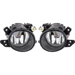 Front Fog Light Assembly for Mercedes-Benz ML-Class 2006-2011, GLK-Class 2010-2015, GLA250 2015-2020, Halogen, Left (Driver) and Right (Passenger), w/o AMG Package, Replacement Pair/Set