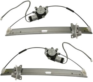 Front Window Regulator Pair/Set for Mazda MPV 2000-2006, Right (Passenger) and Left (Driver), Power, with Motor, Replacement