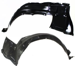 Front Fender Liner Pair/Set for Toyota Tundra 2007-2013/Sequoia 2008-2022, Right (Passenger) and Left (Driver) Rear Section, Plastic, Vacuum Form, 2010-2022, Without Cold Climate Specification Replacement